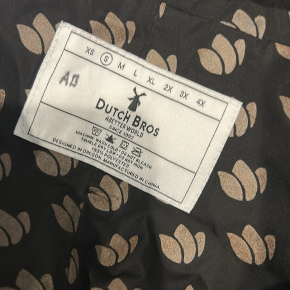 ✌️Dutch Bros reversible Rain Jacket Small Celestial Blue Zip up Waterproof Lined - Picture 14 of 14